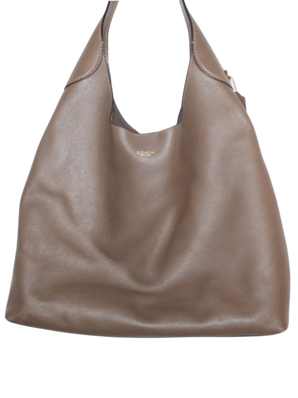 Coach Brooklyn 39 dark stone leather shoulder bag large genuine leather - Picture 5 of 16